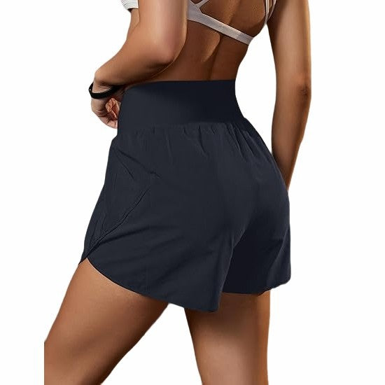 High Waist Shorts with Mesh Liner